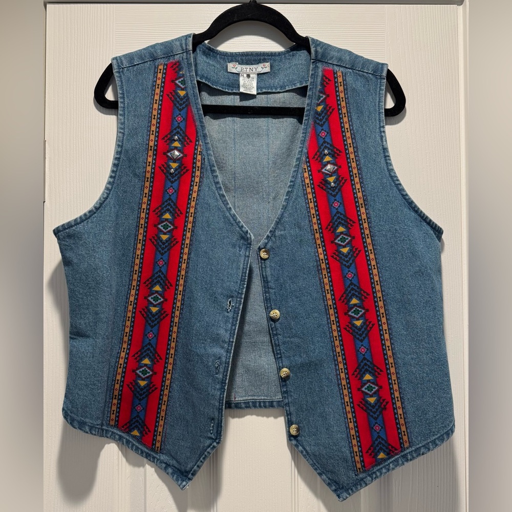 PTNY Vintage Denim Southwest Vest